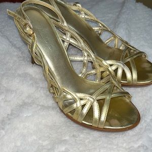 Aldo Vintage Gold Slingback Sexy Sandals